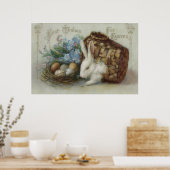 Osterblich farbig gestrichene Eierkörbe vergessen Poster (Küche)