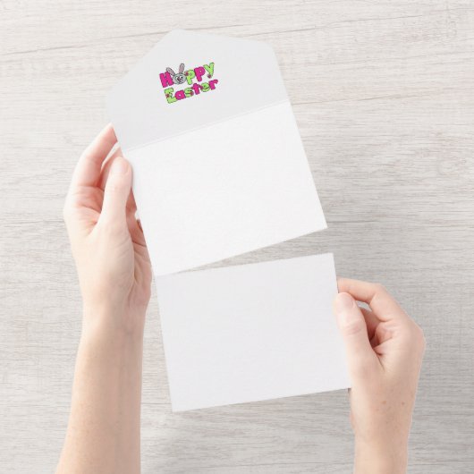 Osterblich Happy Ostereier All In One Einladung (Abreißen)