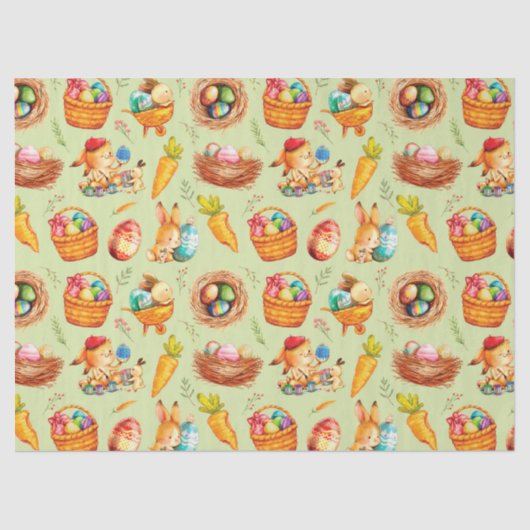 Osterbliche bei der Arbeit Seidenpapier (Vorderseite)