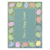 Osterbliche, graue Pasteleier und Rose Tischdecke (Vorderseite)