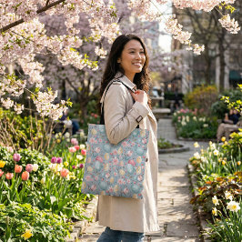 Osterblumen-Dekoration in Pastellfarben Tasche