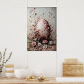 Osterblumen-Ei-Druck, Frühling Vintage-Ei Poster (Küche)