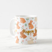 Osterblumen-Ei-Hasen-Muster Kaffeetasse (Vorderseite Links)