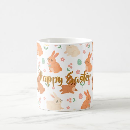 Osterblumen-Ei-Hasen-Muster Kaffeetasse (Mittel)