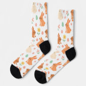 Osterblumen-Ei-Hasen-Muster Socken (Linkes Detail)