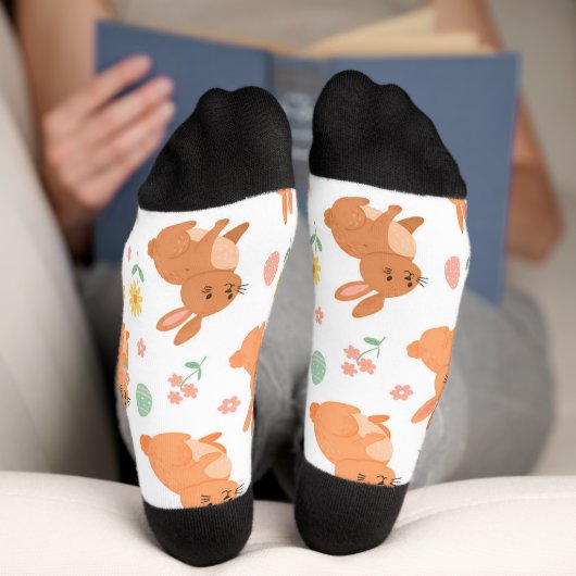 Osterblumen-Ei-Hasen-Muster Socken (Unterseite)