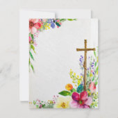 Osterblumen-Rahmen mit Kreuz Feiertagskarte (Vorderseite)