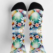 Osterblumenmuster Socken (Oben)