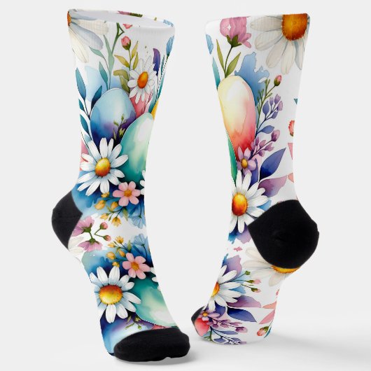 Osterblumenmuster Socken (Gewinkelt)