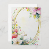 Osterblumenschuss mit Kreuz-Blinddarm Feiertagskarte (Vorne/Hinten)