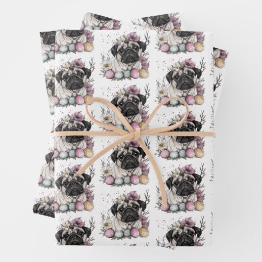 Osterblüte im Mops Geschenkpapier Set (Beispiel)