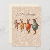 Osterblüte tanzende Eier Einladung (Vorne/Hinten)