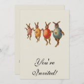 Osterblüte tanzende Eier Einladung (Vorne/Hinten)