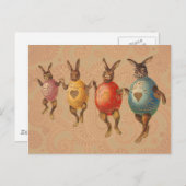 Osterblüte tanzende Eier Feiertagspostkarte (Vorne/Hinten)