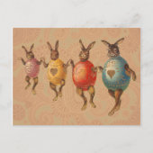 Osterblüte tanzende Eier Feiertagspostkarte (Vorderseite)