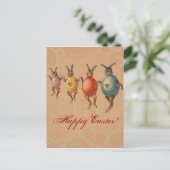 Osterblüte tanzende Eier Feiertagspostkarte (Stehend Vorderseite)