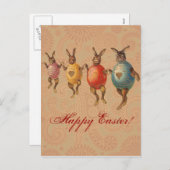 Osterblüte tanzende Eier Feiertagspostkarte (Vorne/Hinten)