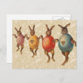 Osterblüte tanzende Eier Feiertagspostkarte (Vorne/Hinten)