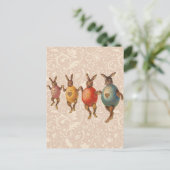 Osterblüte tanzende Eier Feiertagspostkarte (Stehend Vorderseite)