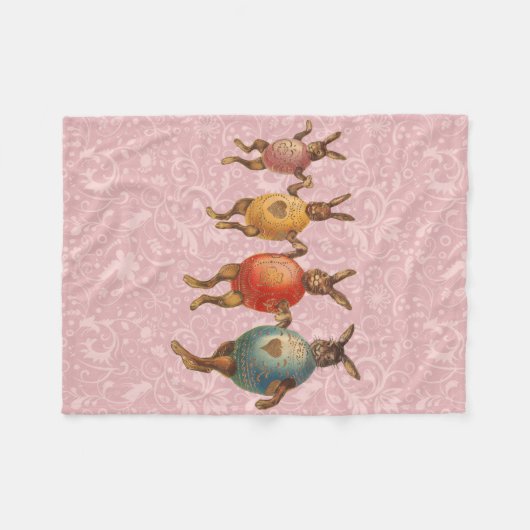 Osterblüte tanzende Eier Fleecedecke (Vorderseite (Horizontal))