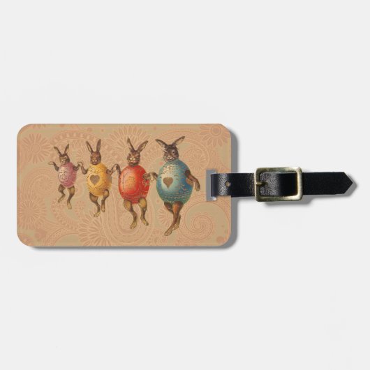 Osterblüte tanzende Eier Gepäckanhänger (Vorderseite horizontal)