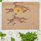 Osterblüte tanzende Eier Geschirrtuch (Gefaltet)