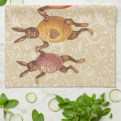 Osterblüte tanzende Eier Geschirrtuch (Gefaltet)