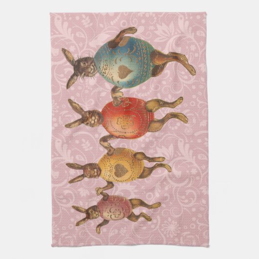 Osterblüte tanzende Eier Geschirrtuch (Vertikal)