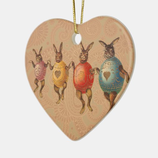 Osterblüte tanzende Eier Keramik Ornament (Links)