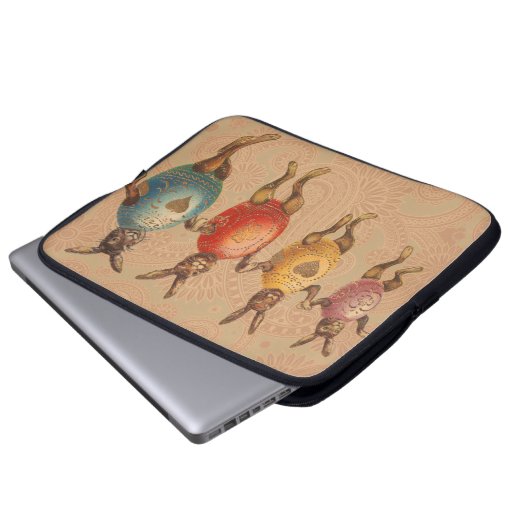 Osterblüte tanzende Eier Laptopschutzhülle (Vorne Knopf)