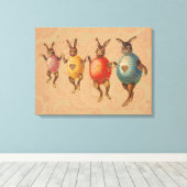 Osterblüte tanzende Eier Leinwanddruck (Insitu (Holzboden))