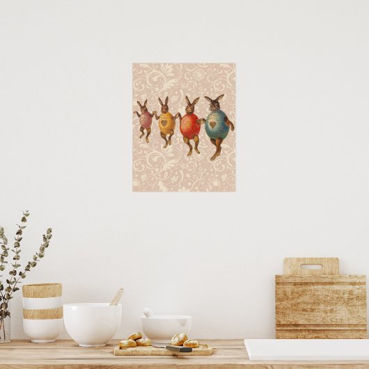 Osterblüte tanzende Eier Poster (Küche)