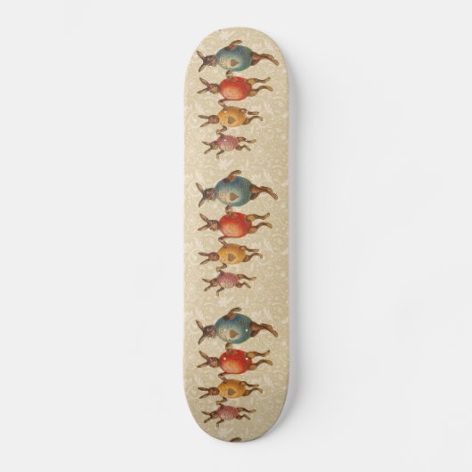 Osterblüte tanzende Eier Skateboard (Vorderseite)