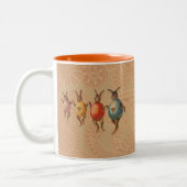 Osterblüte tanzende Eier Zweifarbige Tasse (Links)