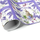 Osterblüte, violette Blumen Wasserfarbe Geschenkpapier (Rolleneckpunkt)