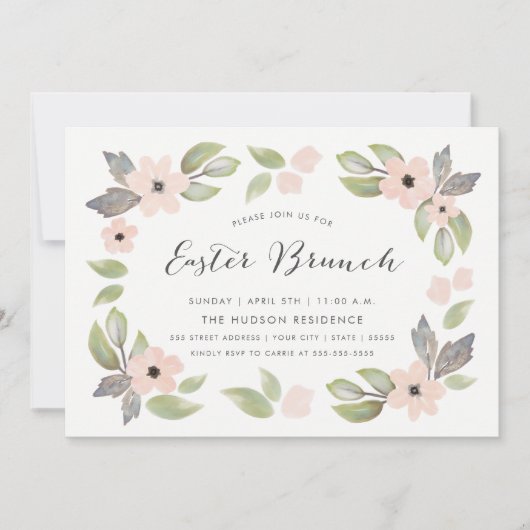 Osterblüten Einladung (Vorderseite)