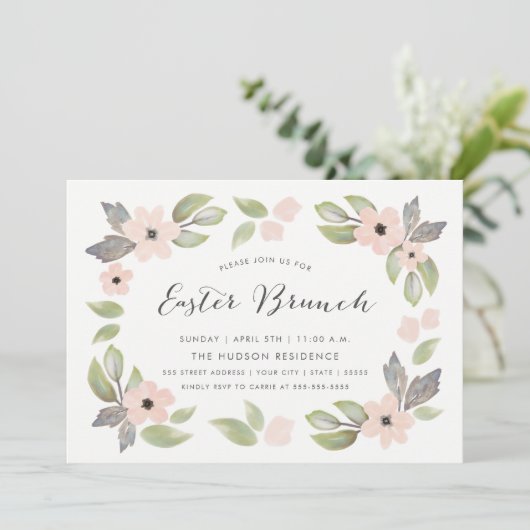 Osterblüten Einladung (Stehend Vorderseite)