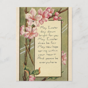Osterblüten Gruß im Vintage-Stil Postkarte
