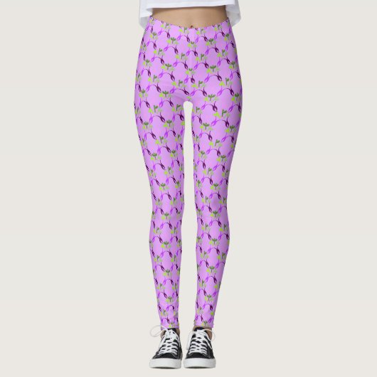 Osterblütendesign bei Lilac Yoga Pants Leggings (Vorderseite)