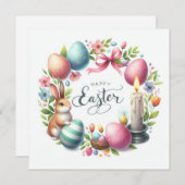 Osterblüteneier Candle Illustration Feiertagskarte (Vorne/Hinten)