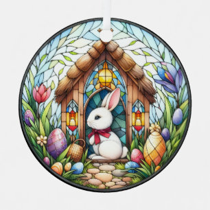 Osterblüteneier Gesteinigte Glass-Blume Ornament Aus Metall