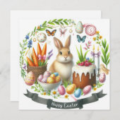 Osterblüteneier - Karotten - Illustration Feiertagskarte (Vorne/Hinten)