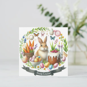 Osterblüteneier - Karotten - Illustration Feiertagskarte