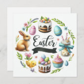 Osterblüteneier Kick Illustration Feiertagskarte (Vorne/Hinten)