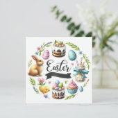 Osterblüteneier Kick Illustration Feiertagskarte (Stehend Vorderseite)