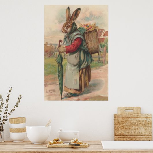 Osterblütenfarbener Ei Schirm Poster (Küche)