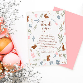 Osterblütenkaninchen, kleine, sonnige Babydusche Dankeskarte