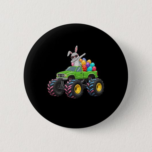 Osterblütenmonster Truck Ostereier Rab Button (Vorderseite)