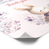 Osterblütenpink Babydusche Windelwindelschild Poster (Ecke)