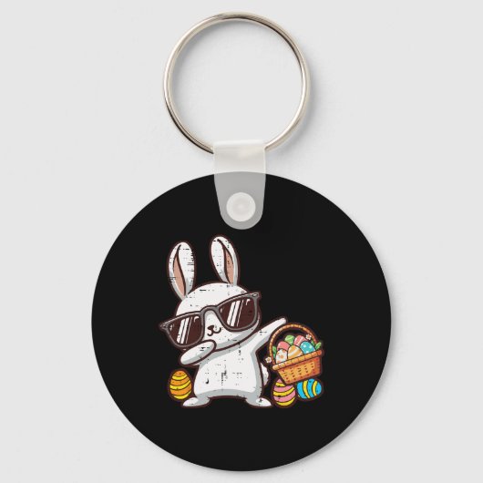 Osterblütler Dab Egg Hunt Rabbit Kindermädchen Schlüsselanhänger (Vorderseite)